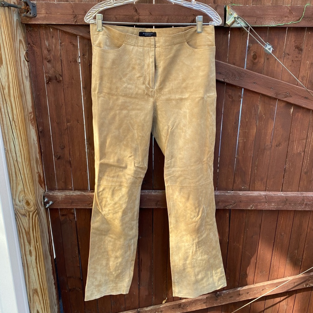 Kenneth Cole Reaction suede leather pants sz 10